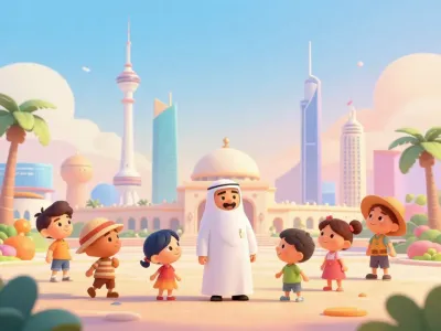 Abu Dhabi skyline illustration