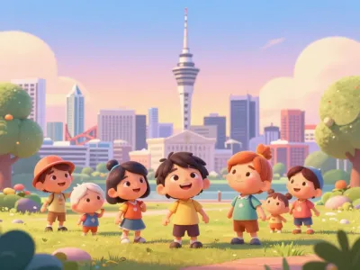 Auckland skyline illustration