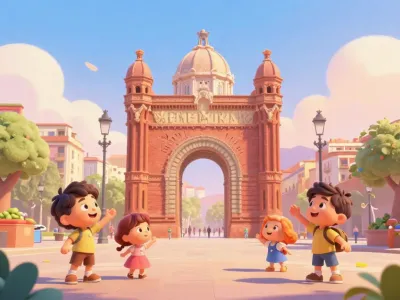 Barcelona skyline illustration