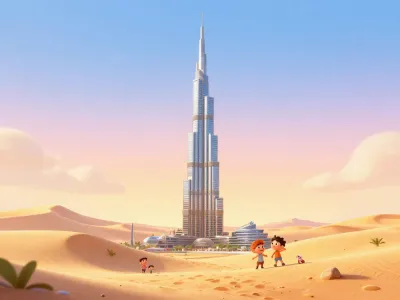 Dubai skyline illustration