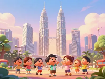 Kuala Lumpur skyline illustration