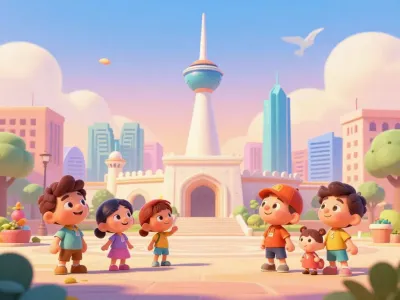 Kuwait City skyline illustration