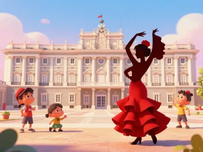 Madrid skyline illustration