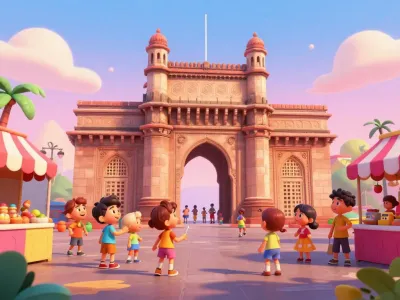 Mumbai skyline illustration