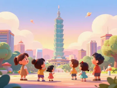 Taipei skyline illustration